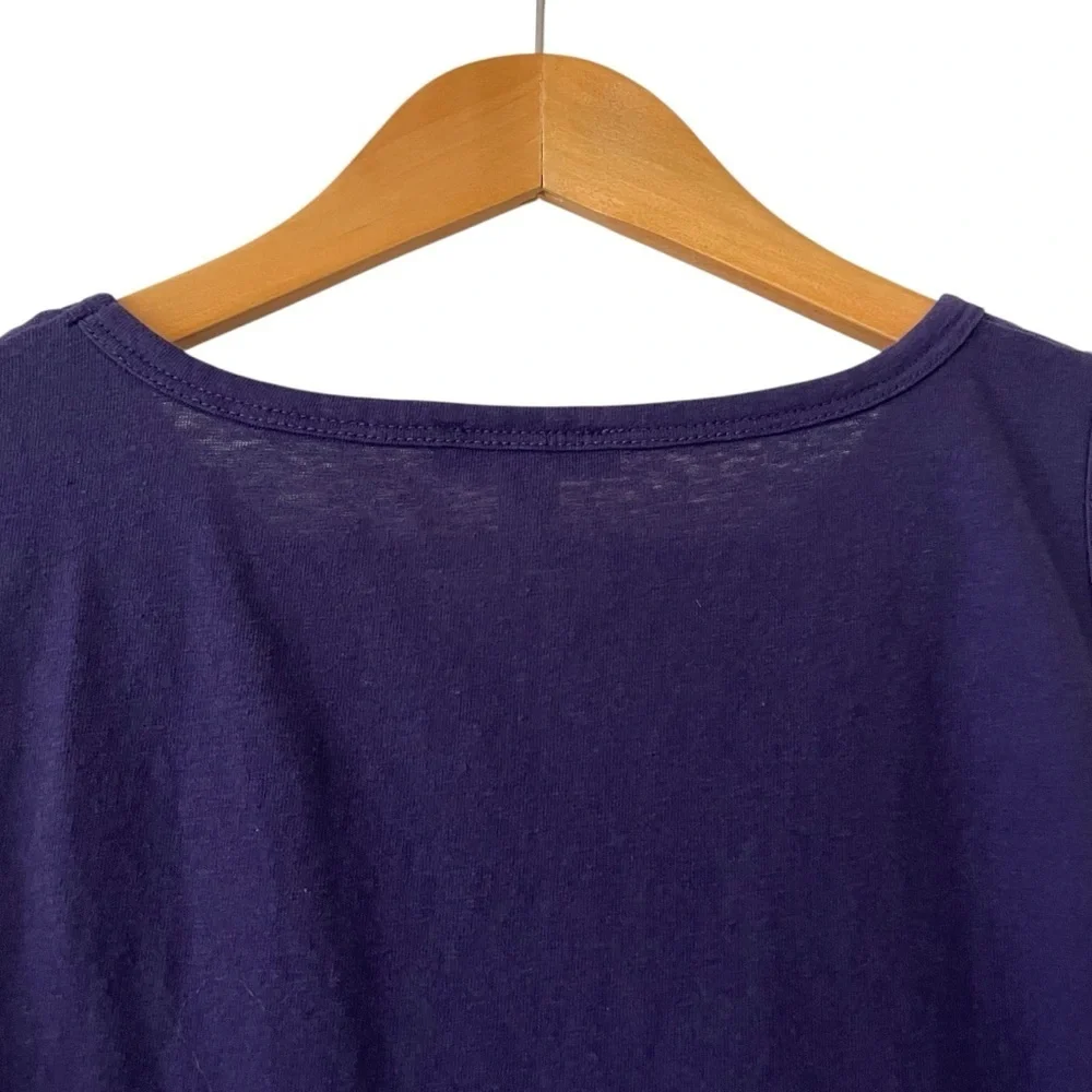 J Crew Twist Front Tank Top Medium Purple Slub Cotton Blend Crewneck Classic